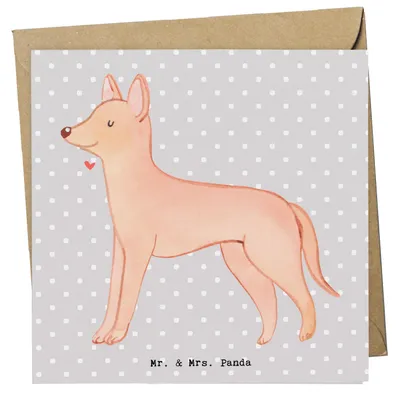 Produktbild von Mr. & Mrs. Panda Grußkarte Pharaonenhund Lebensretter - Grau Pastell - Geschenk, Pharaoh Hound, faltkarte, anlasskarte, Klappkarte, Kelb Tal-Fenek, doppelkarte