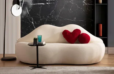 Produktbild von Designer 3 Sitzer sofa Weiße Beige in Form Sofas Couchen Lippen stilvoll