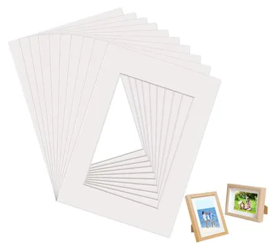 Produktbild von 10 Blätter Passepartout Rahmen, 29,7x21cm Paspertout Karton Weiß