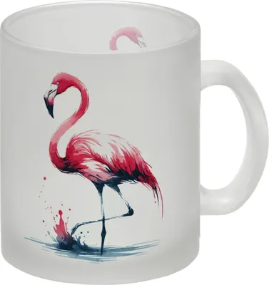 Produktbild von Rosa Flamingo Glas Tasse