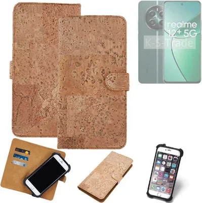 Produktbild von K-S-Trade Hülle kompatibel mit Realme 12+ 5G  Kork Handyhülle Cover  Schutzhülle TPU Case Bumper in Hellbraun, (1x)