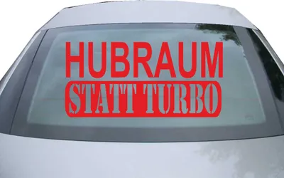 Produktbild von Indigos UG - Aufkleber Heckscheibe & Motorklappe DE6118 - rot - 600x285 mm - hubraum statt turbo - Auto Scheiben Fenster Heckklappe Tuning Racing JDM - Die cut