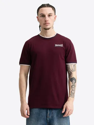 Productafbeelding van Lonsdale Quin T-shirt met korte mouwen, kleur rood, maat XL, voor heren, kleur rood, maat XL