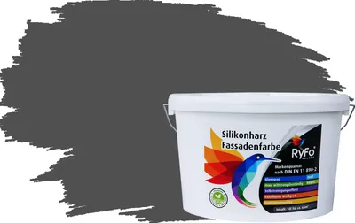 Produktbild von RyFo Colors Silikonharz Fassadenfarbe Lotuseffekt Trend Diamantgrau 10l  - bunte Fassadenfarbe, weitere Grau Farbtöne und Größen erhältlich, Deckkraft Klasse 1