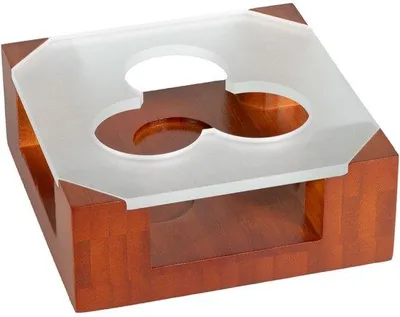 Productafbeelding van Houten stoofje voor theepotten, 3 theelichtjes, 2 theelichtjes of 1 theelichtje, theewarmer, rechaud voor theepot