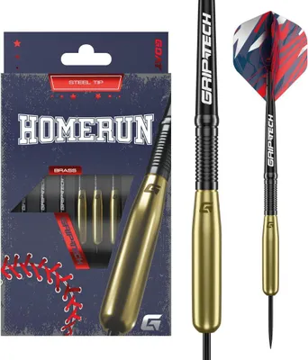 Produktbild von GOAT - Homerun Gold Messing Steeldarts, Dartpfeile, inkl. 3 Barrels, 3 Flights & 3 Shafts