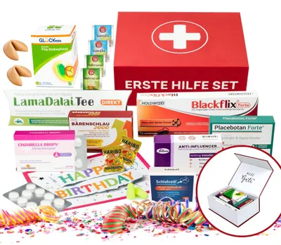 Image de Boîte de cadeaux joyeuse pour anniversaire, contenant 10 articles