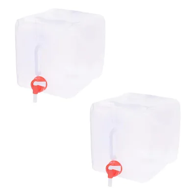 Produktbild von 2er Set Wasserkanister 10 Liter Faltbar Lebensmittelecht Für Trinkwasser Geeignet Trinkwasserkanister Wassertank Mit Hahn Kunststoffkanister Camping Wasser Kanister