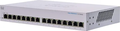 Obrázek produktu pro Cisco CBS110, Nespravované, L2, Gigabit Ethernet (10/100/1000), Plně duplexní režim, Instalace do racku, 1U