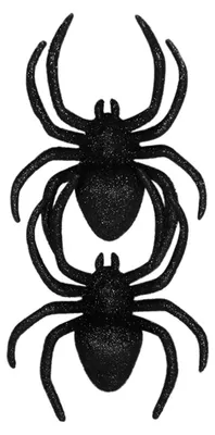 Produktbild von Halloween Spinnen Deko-Figuren aus Kunststoff, Schwarz, 2 Stück, ca. 10x13 cm