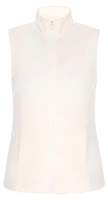Produktbild von Damen Fleeceweste aus 100% Polyester mit Stehkragen und Reißverschluss in Weiss, Größe S