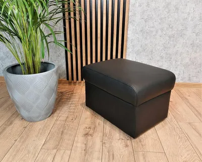 Produktbild von Schwarzes Leder Hocker 60x45xH-40 cm aufklappbar mit Stauraum Echtleder Sitzhocker Rindsleder Sitzwürfel Fußhocker Polsterhocker Echt Leder Puff Lederhocker viele Farben