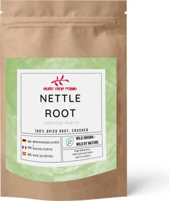 Produktbild von Herbs from Poland Brennnesselwurzel, Unterstützt Harnwege & Prostata, Fördert die Entgiftung, Stärkt Haare & Nägel, 100% Natürlich – 500g