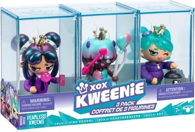 Immagine prodotto di Bambole Kweenies, confezione da 3 serie Fearless, 13 cm, modelli unici