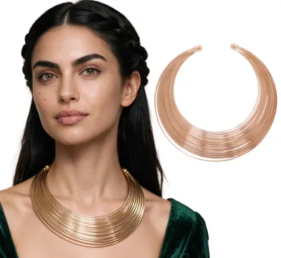 Imagen del producto de Collar de oro "Prinzessin Karneval", elegancia dorada. Ideal para el carnaval, accesorios de cuento de hadas para reinas, collar glamuroso para fiestas. Color: dorado