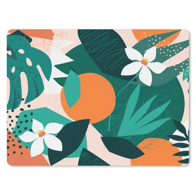 Produktbild von MuchoWow® Mauspad Mousepad Blumen - Obst - Dschungel 40x30 cm - Mousepads - Maus Mat - Pad - Mausunterlage - Anti Rutsch