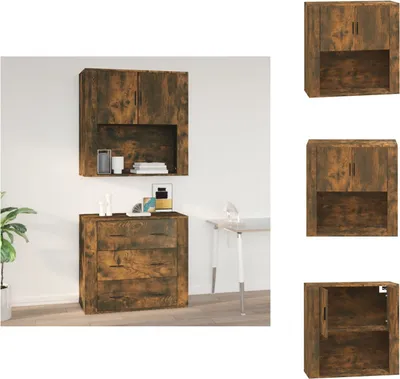 Obrázek produktu pro vidaXL Kouřová dubová nástěnná skříňka 80x33x80 cm materiál na bázi dřeva - Příborníky