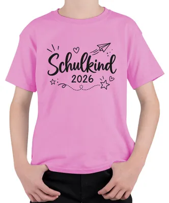 Produktbild von Schulkind 2026 Einschulung Mädchen Junge Erstklässler Schulanfang Kinder T-Shirt, Pink, 104