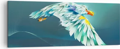 Produktbild von Bild auf Leinwand - Leinwandbild - Adler Abstraktion - 140x50cm - Wand Bild - Wanddeko - Wandbilder - Leinwanddruck - Bilder - Kunstdruck - Wanddekoration - Leinwand bilder - Wandkunst - AB140x50-3833