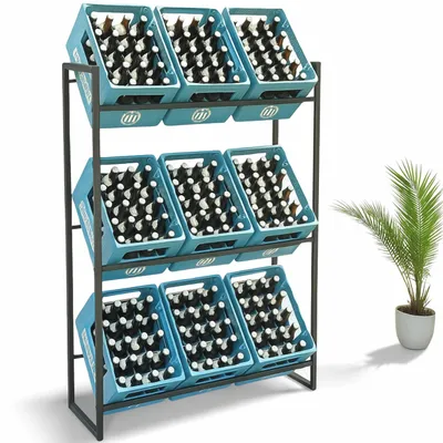 Produktbild von DanDiBo Getränkekistenregal 9 Kisten 96633 Getränkeregal Kistenregal Getränkekistenhalter Getränke Regal Bierkisten Regal Kastenregal