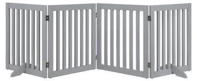 Zdjęcie produktu dla Wolnostojący ogrodzenie dla zwierząt, składane drewniane ogrodzenie dla psów, wysokość 61 cm, 4 panele