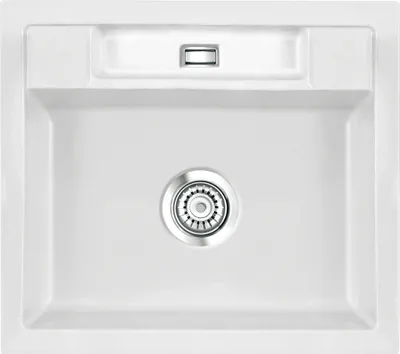 Produktbild von Spüle KeraDomo BELA 57 in POLAR mit Handbetätigung / Systemceram / Keramikspüle