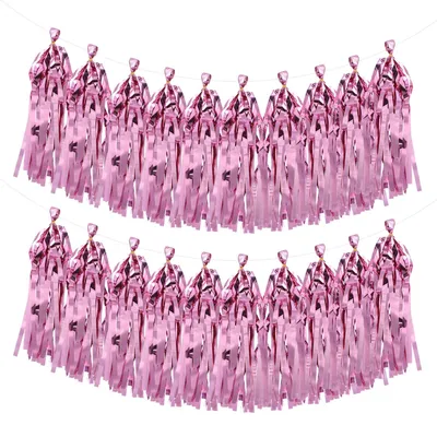 Fransengirlanden-Set, 20 Stück, Hellrosa, 35,6 cm, Partydeko