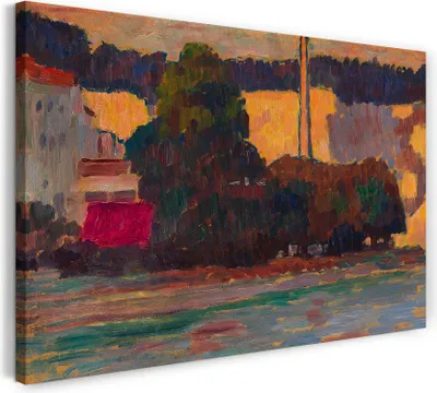 Produktbild von Leinwandbild (100x70cm): Alexej von Jawlensky - Wasserburg, echter Holz-Keilrahmen inkl. Aufhänger, handgefertigt in Deutschland