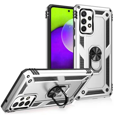 Image de Housse NALIA Ring pour Samsung Galaxy A52 5G / A52 / A52s 5G, Kickstand Case Argent