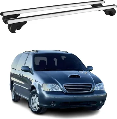 Image de Barres de toit Transversales pour Kia Carnival 1998-2005 Aluminium Argent