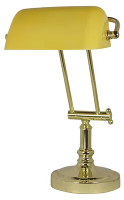Zdjęcie produktu dla Lampa biurkowa z mosiądzu i szkła, wysokość 43 cm