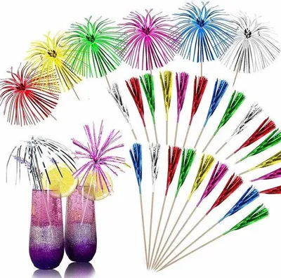 Produktbild von Cocktailspikes Set 100 Stück 6 Farben Party