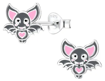 Produktbild von Halloween Schmuck: Kinder Ohrringe Silber 925 Fledermaus (Bat)