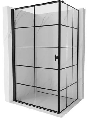 Obrázek produktu pro Mexen Mist-B sprchový kout s otočnými dveřmi vlevo 80 x 110 cm, černá mřížka, černý - 8A2T-080-110-70-77-L