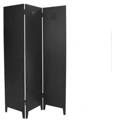 Image de Paravent à 3 panneaux en métal "Industriel Black" - Noir - L 120 x H 170 cm