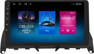 Obrázok produktu pre Autorádio s Bluetooth a CarPlay pre Mercedes-Benz triedy C 3 W204 S204 (2007–2010) – Kompatibilné s Apple a Android – Stereo systém s navigačným systémom – 1 GB/16 GB pamäť