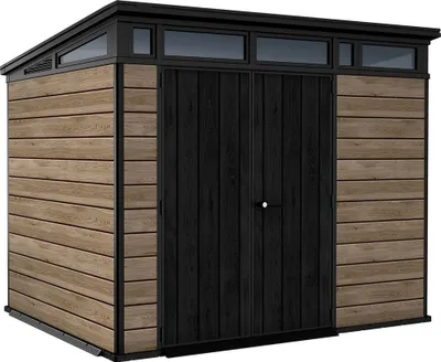 Produktbild von Curver Signature PENT 9X7 Kunststoff-Gartenhaus Eschenholz