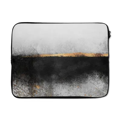 Produktbild von MuchoWow® Laptop Hülle 17 Zoll Laptoptasche Gold - Abstrakt - Luxus - Zipper - Schutzabdeckung