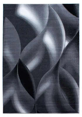 Produktbild von Kurzflor Teppich Pago rechteckig, Farbe: Schwarz, Größe:200x290 cm