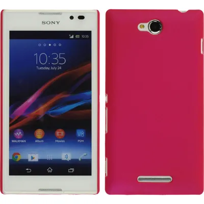 Produktbild von PhoneNatic Case kompatibel mit Sony Xperia C - Hülle pink gummiert Hard-case + 2 Schutzfolien