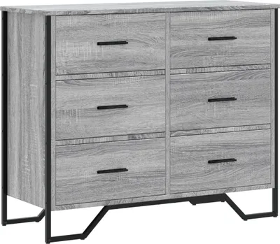 Produktbild von vidaXL Kommode Grau Sonoma 91x35,5x74,5 cm Holzwerkstoff