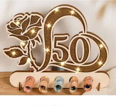Productafbeelding van Geldgeschenk bruiloft 50 - Gouden huwelijksgeschenken voor rozenbruiloft decoratie - Bruiloften - Feesten - Jubileum