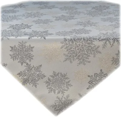 Produktbild von Tischdecke Tischläufer Stickerei Schneeflocken Winterwald 40 x 90 cm