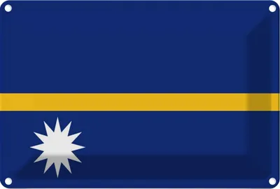 Produktbild von vianmo Blechschild 20x30 cm Naurus Nauru Flagge Fahne Wappen
