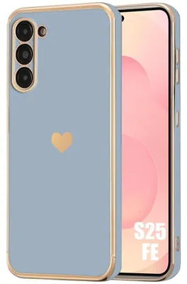Image de Coque pour Samsung Galaxy S25 FE, Protection Silicone Souple Slim Antichoc avec Motif Coeur - Bleu
