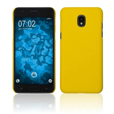 Produktbild von PhoneNatic Case kompatibel mit Samsung Galaxy J3 (2018) - Hülle gelb gummiert Hard-case Cover