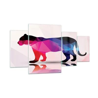 Produktbild von Bilder auf glas - Tiger Illustration modern Grafik - 160x90cm - Glasbilder - Wandbilder - Kunstdruck - zum Aufhängen bereit - Wanddekoration aus Glas - Glas Bilder - Wandbild auf Glas - GDL160x90-2808