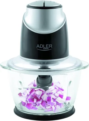 Produktbild von JUNG ADLER AD4082 Zerkleinerer Küche elektrisch, 300W, Multizerkleinerer mit Glasbehälter (abnehmbar), Einhandbedienung, Zwiebelschneider, Gemüseschne