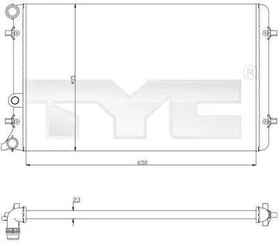 Produktbild von TYC 702-0033 Kühler Wasserkühler Motorkühler für VW Golf IV Schrägheck (1J1) Golf IV Variant (1J5) für AUDI A3 Schrägheck (8L1) TT Coupe (8N3)
