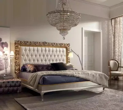 Produktbild von Bett Luxus Bettrahmen Holz Schlafzimmer Doppel Italienische Möbel Neu